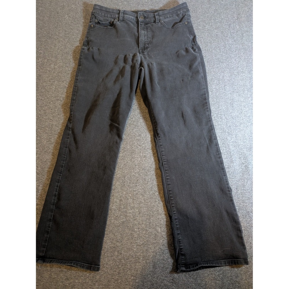 Talbots Denim Jeans Flawless High Rise Barely Boot Cut Black Denim Sz 12‎